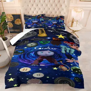 Caroline Fantasy Style Pattern Quilt with Cotton, Includes 1 Quilt and 1 or 2 Non Core Pillowcases, Suitable for Family Bedrooms and Dormitories, Can be Used for Personal Use and As a Gift