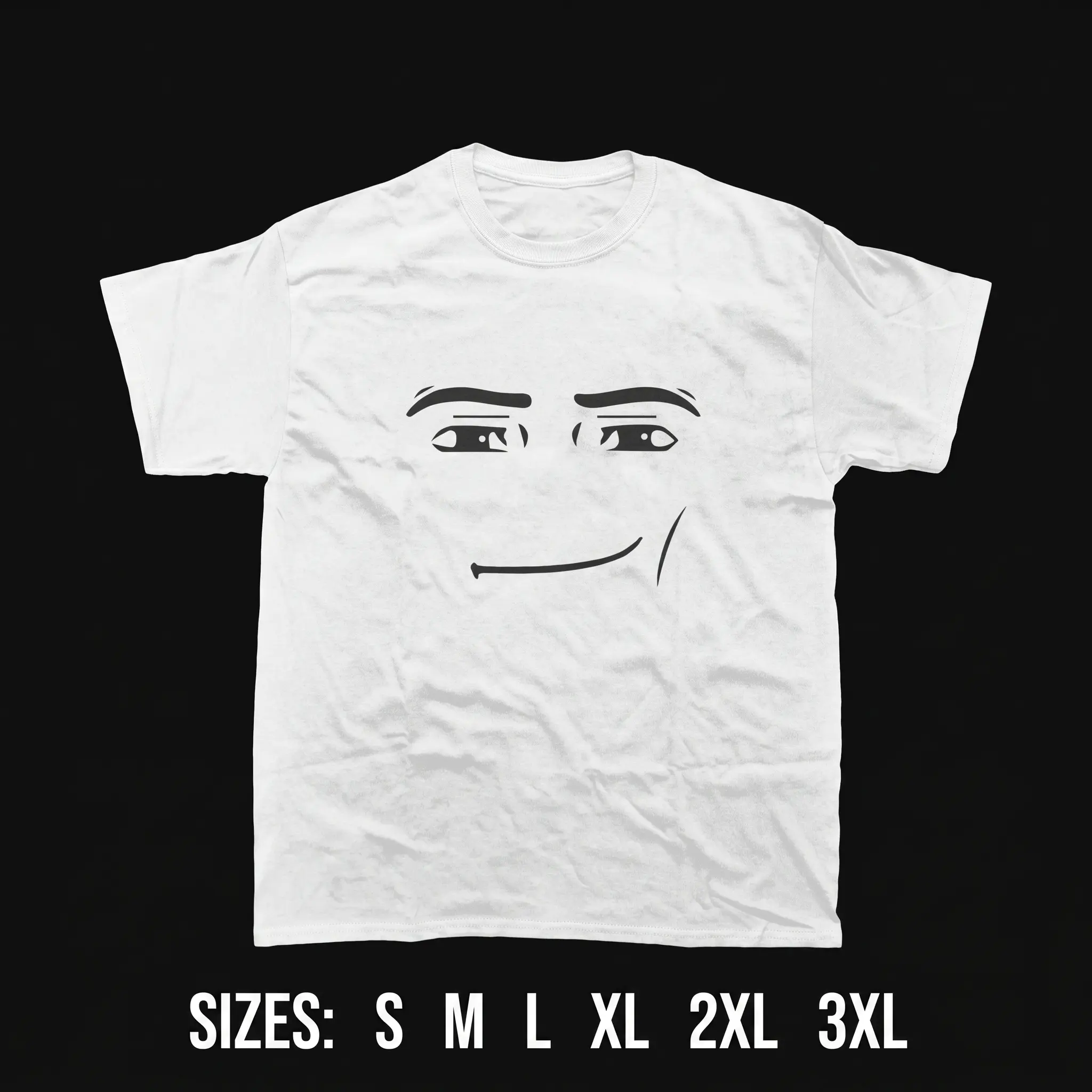 Men's Casual Short-Sleeve Streetwear T-Shirt - Combed Cotton, Classic Fit, Funny Smirk Face Gamer Meme Graphic, Round Neck, Double Stitching, Elastic Ribbing, Twill Tape, Ships From US, Shortsleeve, Tshirt, Casual Fit, Menswear