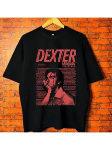 2026 Summer TV Series Dexter Morgan T-shirt Men's Retro Hip-hop Casual Loose T-shirt High Quality T-shirt Men's Clothing