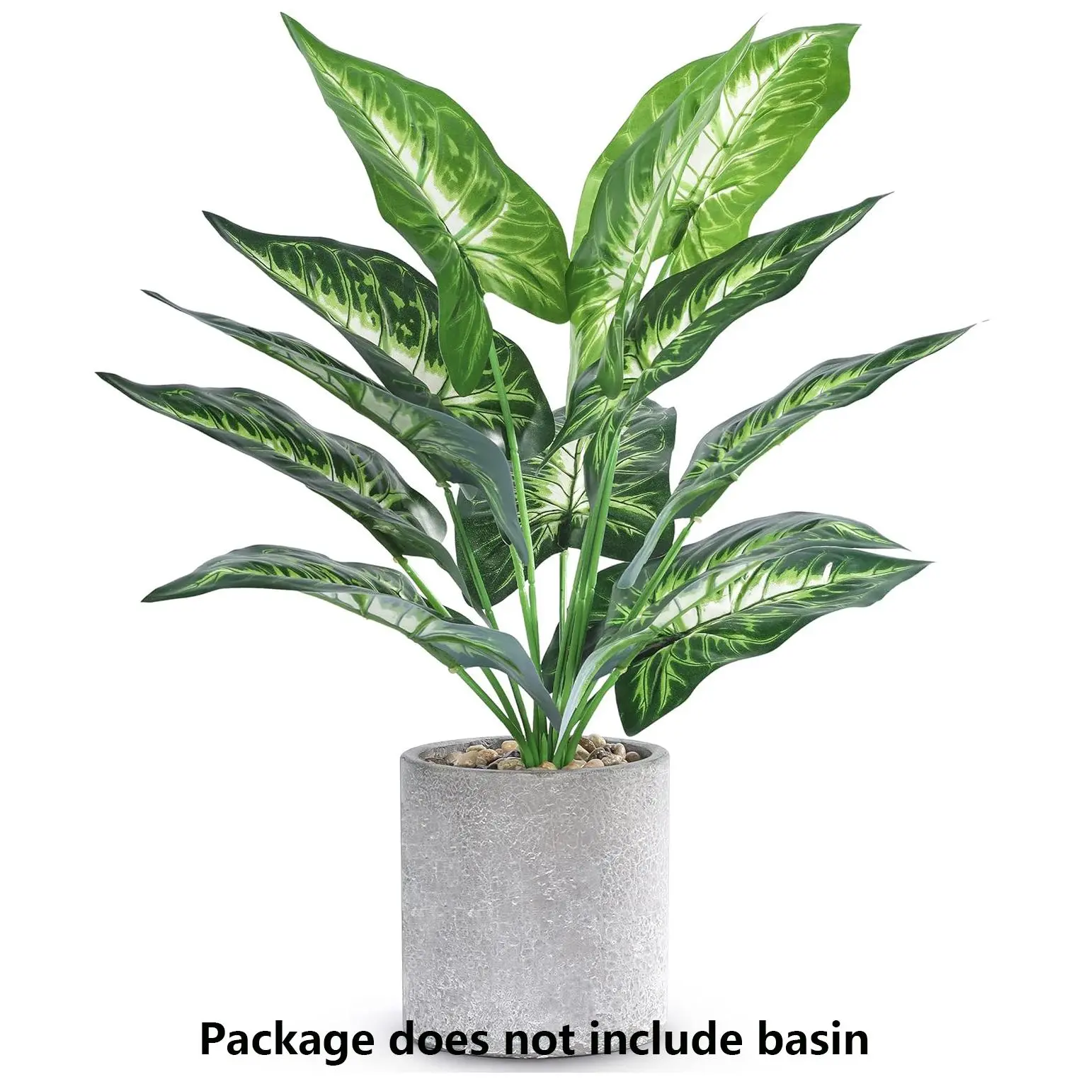 1Pcs Faux Plant Indoor in Plant ,16"- House Plant Artificial Plants Fake Indoor Plants for Farmhouse Kitchen Decor Living Room Accessories Home Office Cubicle Bookshelf Guest Room Balcony Bathroom Rustic Green Room Floor Table ( without Pot)