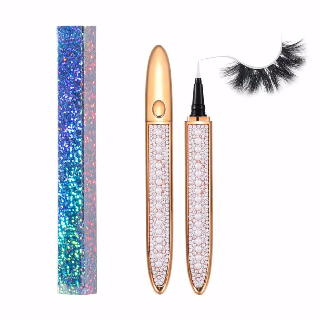 2-in-1 Magic Lash Liner Pen - Adhesive Eyeliner with Fast-Drying Consistency, Waterproof, Smudge-Proof, Long-Lasting Black & Transparent Formula, No Glue Needed, Shake First, Easy Removal for Strip Lashes, Natural Makeup, Heavy Makeup Compatibility
