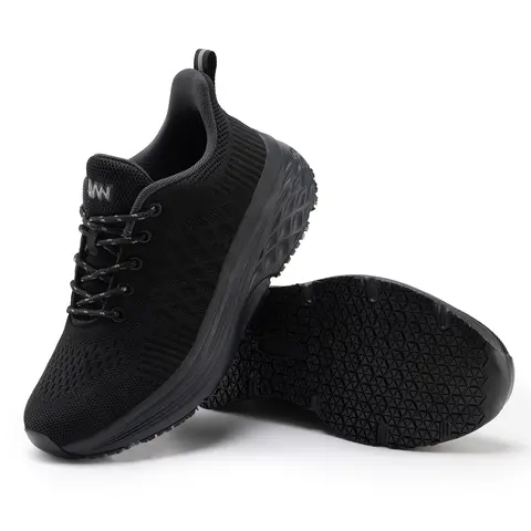 Women's Non-Slip Waterproof Work Sneakers - Athletic Casual Footwear, Foam-Cushioned Slip-On Closed-Top Running Shoes for Catering Chefs