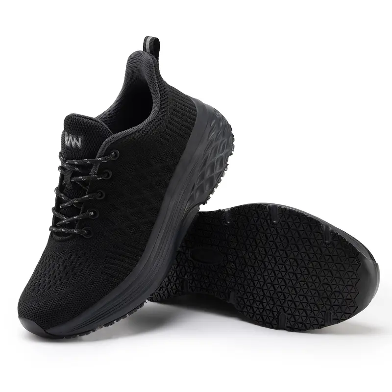 Women's Non-Slip Waterproof Work Sneakers - Athletic Casual Footwear, Foam-Cushioned Slip-On Closed-Top Running Shoes for Catering Chefs