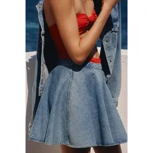 H&M Circle-cut denim skirt
