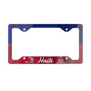 Haiti Metal License Plate Frame - Haitian License plate holder / Haitian Pride Flag