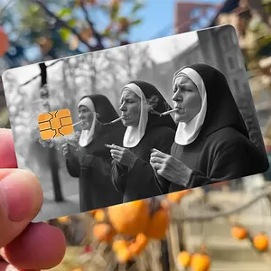 Nuns Smoking Card Skin Stickers for Credit Debit Transportation Room Key Cards