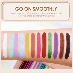 12 Colors Eyeliner Set - Natural Black Eyeliner Cream, Waterproof, Smudge-Proof, Long-Lasting Gel Pencils - Matte Shades Eye Liner, Rainbow Eyeliner Makeup Set springtok