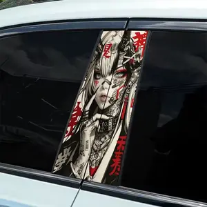 Ghost Tattoo Girl Pattern Universal Car Sticker 2-piece set: 2-piece, waterproof and scratch-resistant, suitable for all car parts and holiday decorations, also suitable for laptops and cars, Car Decals