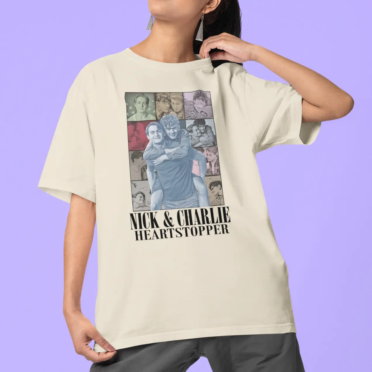 Vingtage Heartstopper Nick And Charlie T-Shirt, Graphic Heartstopper Shirt, LGBT Tee Classic Cotton, Movie Tshirt, Retro Nick And Charlie Shirts