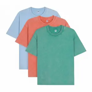 Women's or Men's Vintage Heavyweight Cotton T-Shirts Crew Neck Washed Outdoor Tops Casual Short Sleeve Baggy Tees