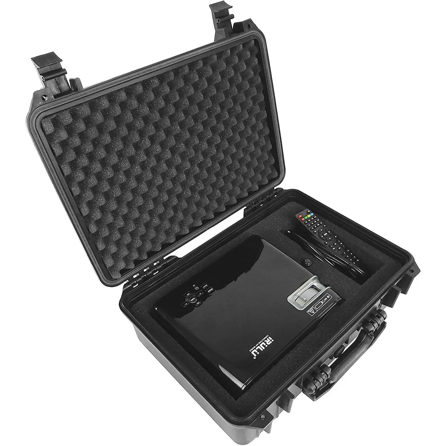 CASEMATIX Waterproof Hard Shell Projector Case Compatible with Optoma/ViewSonic/NEC Home Theater Projectors up to 15" - Customizable Diced Foam Interior Portable Durable Foldable Handle Protection