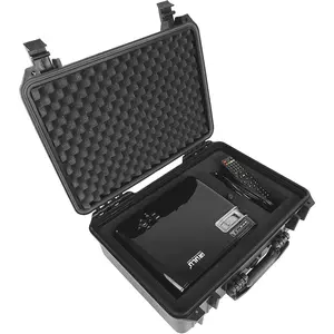 CASEMATIX Waterproof Hard Shell Projector Case Compatible with Optoma/ViewSonic/NEC Home Theater Projectors up to 15" - Customizable Diced Foam Interior Portable Durable Foldable Handle Protection