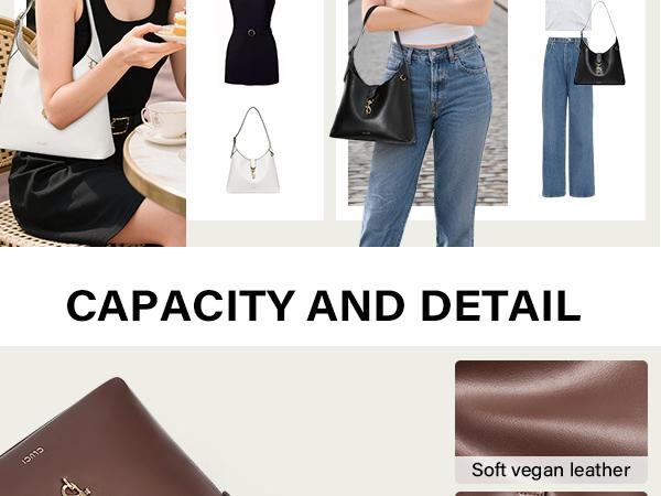 [Valentine's Day Gift Selection] CLUCI HolidayHaul Brooklyn Hobo Winter Bags for Women, Soft Vegan Leather Purses with Adjustable Strap, Lightweight Shoulder Bag, Stylish Tote Handbag