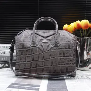 Pre-owned GIVENCHY Calfskin Shoulder Bags Antigona Grey Shoulder Bag T10226792