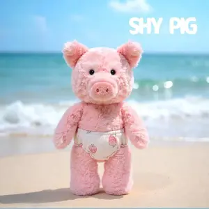 35CM Lovely Pink Pig Plush Toys Soft Stuffed Shy Piggy Doll Cartoon Pink Diaper Pig Animal Plush Toys Girl Kids Birthday Gifts