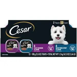 Cesar Fillets In Gravy Wet Dog Food, 3.5 Oz Trays (12 Pack)