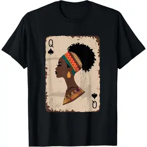Men's Graphic Top Short Sleeve Black Queen Afro Dope Proud Melanin African American Woman T-Shirt