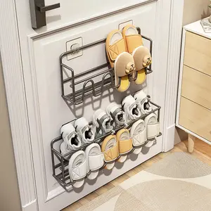 Door Back Shoe Rack Wall-Mounted Simple Doorway No-Drill Bathroom Wall Storage Shoe Organizer