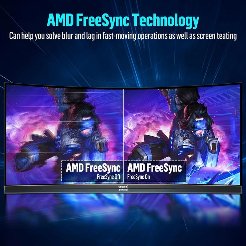 34 Inch Ultrawide Curved Gaming Monitor, 1500R PC Screen 165hz UWQHD 3440x1440, Curved Computer Screen with FreeSync,Multi-Directional Adjustable Base