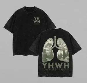 valentine shirts YHWH Christian Washed T-Shirt, Jesus Tee, Jesus Tshirt , Christian Apparel Streetwear Menswear Oversized Top Men and Women Menswear Tops , Gym Pump Cover