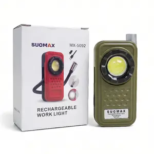 SUOMAX Mechanic Work Light，Rechargeable LED 600LM Flashlight, Under Hood Mechanic Light for Car Repair, Pocket Work Light Gooseneck Lamp,Dual Head Lamp, Magnetic Clip Aluminum Alloy Spotlight,for Repair Outdoor Camping Emergency