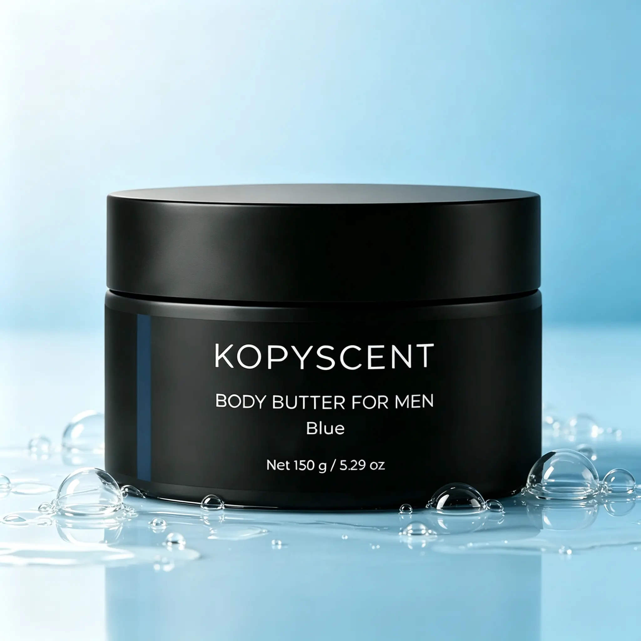 Kopyscent Body Butter for Men 150g – Daily Moisturizing Cream with Fresh Blue Scent, Nourishing Skin Care for Smooth, Soft Skin, Men's Grooming Essential