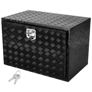 VEVOR Underbody Truck Box,  48" x 24" x 24" Pickup Storage Box, Heavy Duty Aluminum Diamond Plate Tool Box with Lock and Keys, Waterproof Trailer Storage Box with T-Handle Latch for Truck, Van, Trailer