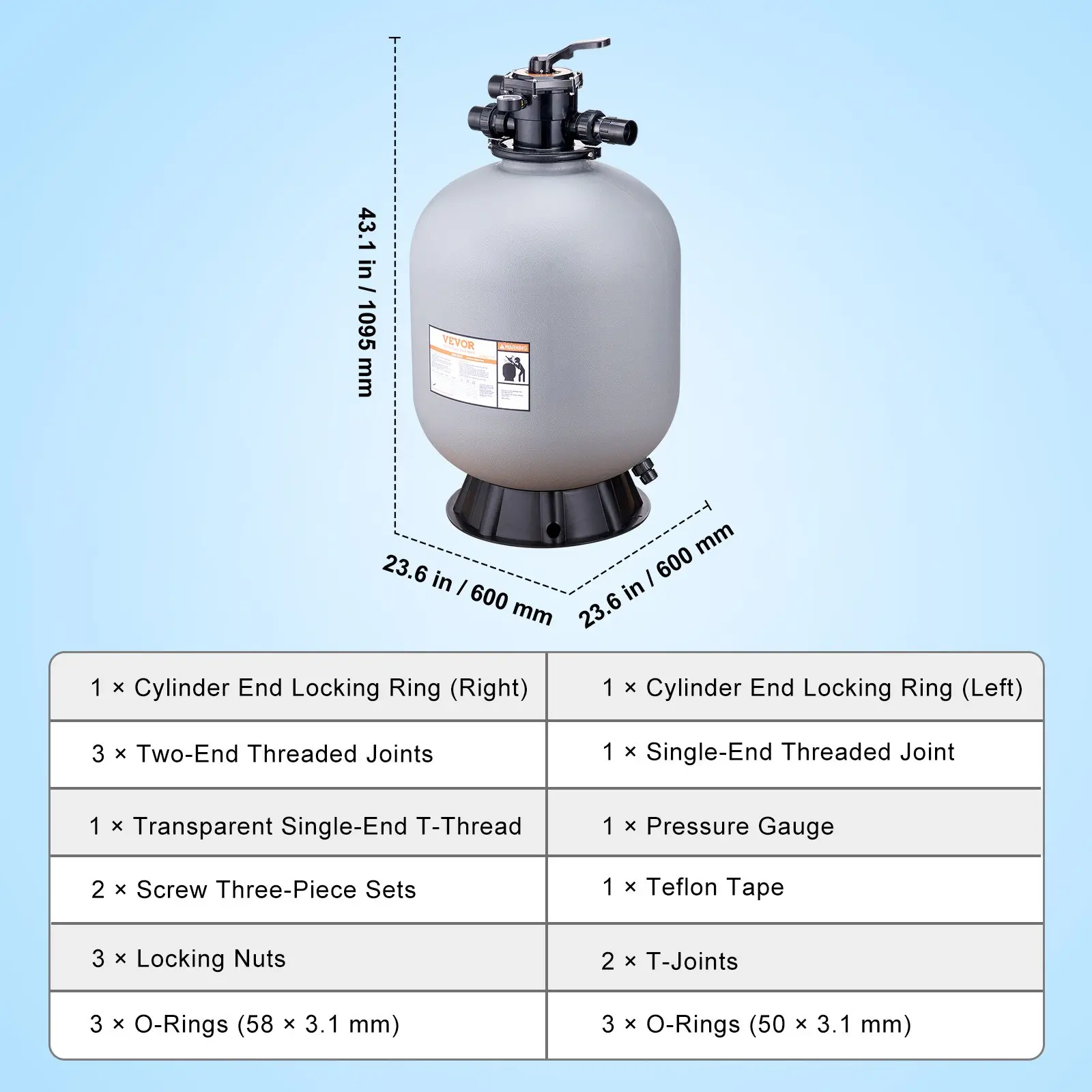 65 GPM【Cylinder Size: 24 inch】