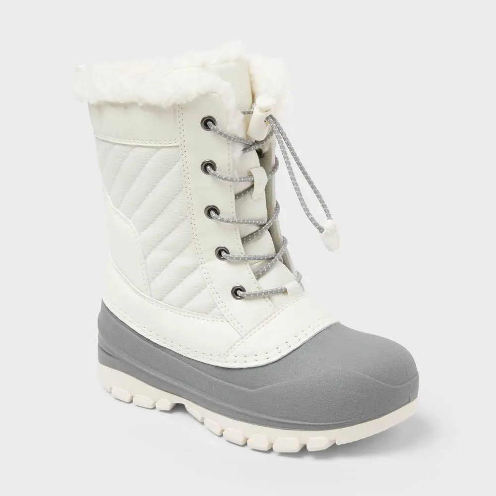 All In Motion Kids' Skylar Easy-On Winter Boots - Water-Repellent Toggle Boots