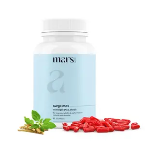 Mars Surge Max Ashwagandha & Shilajit Capsules - 30 Servings for Vitality & Performance - Herbal Supplement for Men & Women - Lab Tested Quality