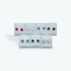 14K Gold Flower Stud Earrings Assorted Colors & Styles for Everyday Wear Elegant Everyday Accessory Subtle Yet Stylish