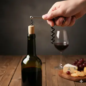 Portable Corkscrew | Rustproof Stainless Steel Wine Opener | Anti-Slip Grip | Mini Tool for Kitchen, Bar, Travel & Outdoor Camping