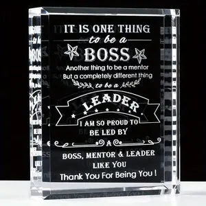 Best Boss Gifts for Men Women Crystal Office Keepsakes Thank You Farewell Gifts for Boss Lady Mentor Supervisor Leader Retirement Going Away - Office Decorations for Men Women - Thank You Farewell Gifts for Boss Lady Mentor Christmas Birthday