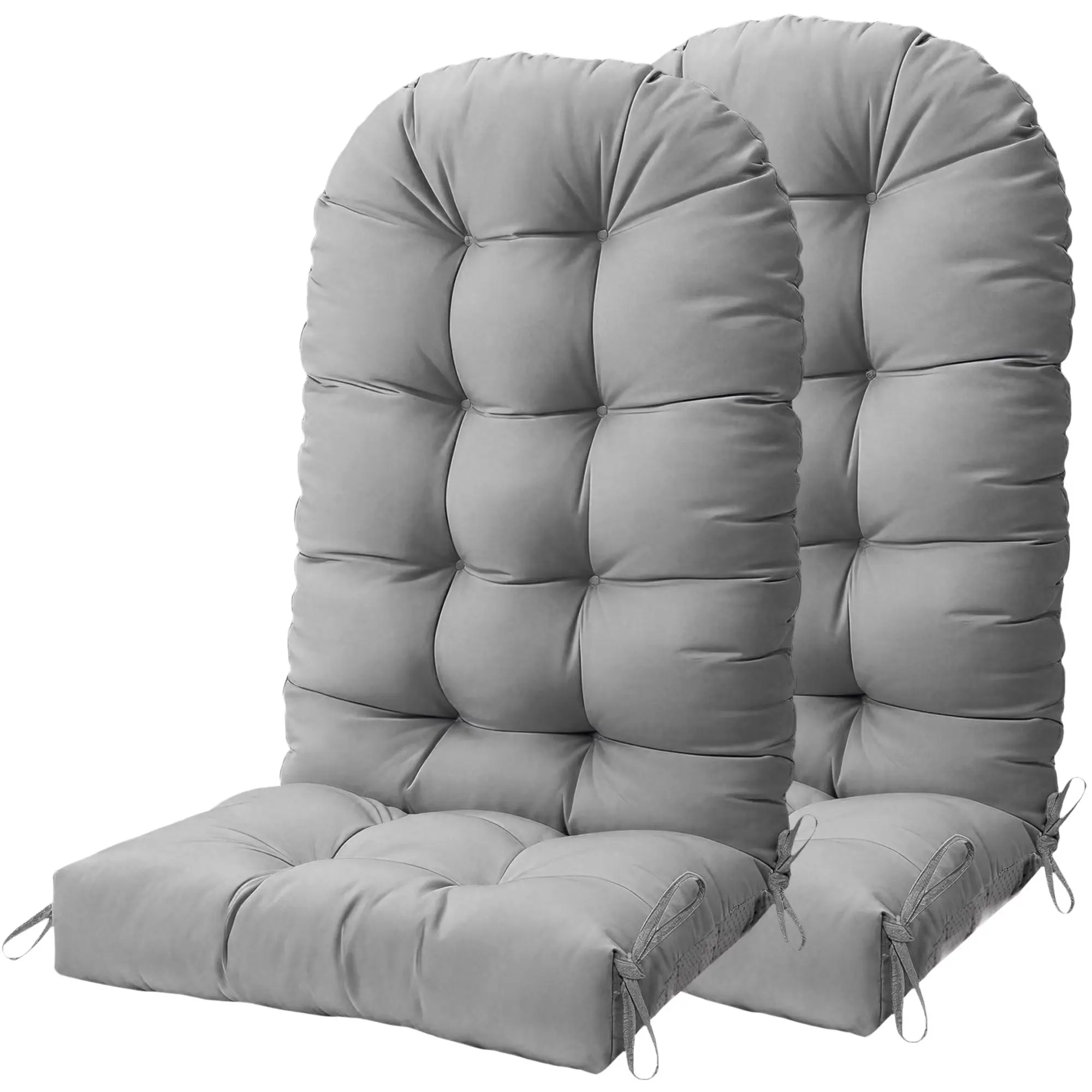 NAVINE Extra Thick High-Back Cotton Adirondack Chair Cushion (48.5×20.8×5.8 in) – Waterproof Sun-Protective, Tied Pad with Comfortable Support for Outdoor Furniture, Deck & Lounge Chairs (Indoor/Outdoor Use), Chair Cushions For Outdoor Furniture, Deck Cha