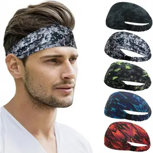 5/6-Pack Wide Elastic Sports Headbands, Non-Slip, Moisture-Wicking, Breathable Stretch Athletic Hair Bands for Running, Gym Workouts & Daily Casual Wear, Sports Headband