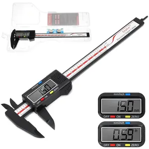 6-in Digital Caliper, Upgraded Hand Measuring Tool with Large LCD Screen, Auto-Off Feature, Inch-mm Conversion & Plastic Case, Ideal for Household, DIY
