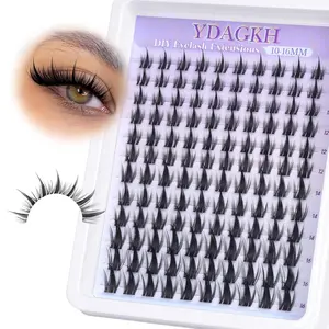 Anime Lash Clusters with Spikes Manga Eyelash Clusters Invisible Band Spiky Clusters Eyelash Extensions Natural Cluster Lashes Wispy 10-16mm DIY Lash Extension Clear Band Doll Individual Lashes 120Pcs