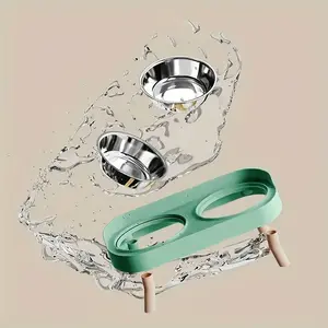 Cat Feeder 2-In-1, Stainless Steel Non-Slip Dual Bowl, Easy Clean, Multiple Colors, Perfect Gift, Anti-Tip Pet Food and Water Dish