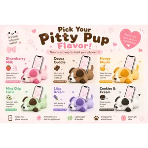 Kawaii  Pitty Pup Phone Holder | Kawaii Desk Stand | Cute Puppy Phone Stand