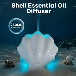 Aroma Diffuser 260ML Shell Design, Remote Control Humidifier, 7-Color LED Night Light, Ideal for Bedroom Relaxation Environment
