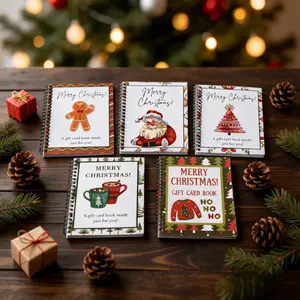 DIY Spiral-Bound Christmas Gift Card Album with Surprise Pages - Student Graduation Card Keeper, Christmas-Themed Gift Planner - Paper Gift Planner Notebook