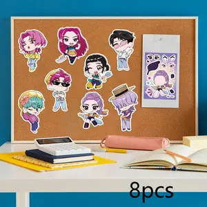8pcs Kpop Witch Hunting Team Stickers  Waterproof Viny Sarcastic Meme Decals for Laptop Water Bottle Hard Hats Kindle Journal Scrapbook BumpeSkateboard Luggage No Repeats , K-pop Sticker Packs,  DIY Crafts, Xmas Decorations