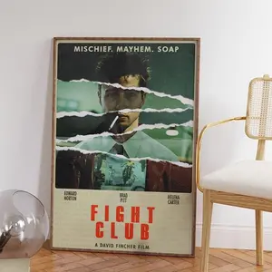 [Sale off up to 50%] [Free ship] [No Frame] Fight Club Movie Poster: High Definition Canvas Art Print