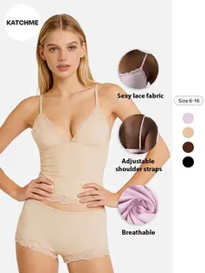 Sexy Lace Deep V Wireless Bra Set, Fashionable Spaghetti Strap Top, Comfortable Undergarment, Stylish Women's Lingerie, Underwear Sets