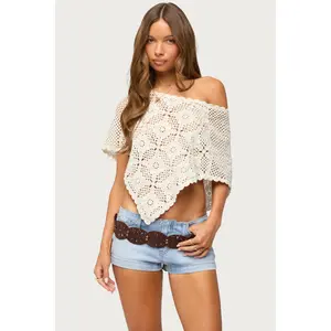 Lilianna Scalloped Crochet Poncho