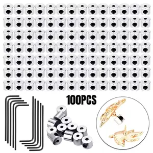110Pcs Locking Pin Backs Keepers Set, 6x5mm Metal Locking Clasp Fasteners with 10 Pcs Wrench Tool, Anti-Lost Pin Back Replacement for Enamel Lapel Pin, Badge, Hat, Backpack Label, DIY Craft Jewelry Making Accessories