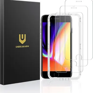 UNBREAKcable Shatterproof Tempered Glass Screen Protector for iPhone SE 2022/SE 2020, iPhone 8/7 [3-Pack] [99.99% HD Clear] [Easy Installation Frame] [9H Hardness][Bubble Free] for Apple 4.7''