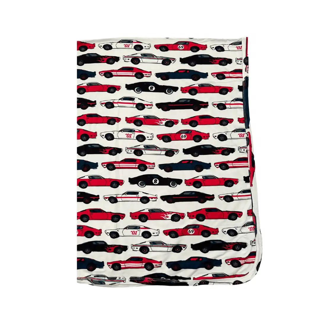 Bestaroo Baby Swaddle Blanket, Extra Large 45 x 45 in, Super Soft Bamboo Stretch, Multi-Use (Swaddle, Stroller Cover, Nursing Cover-Up, Snuggle Blanket), Revved Up Rides, 45 x 45 in