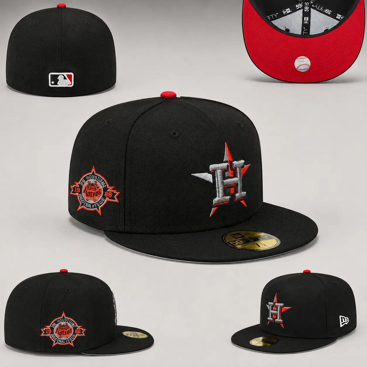 New Era Houston Astros Flat Brim Embroidered Baseball Hat