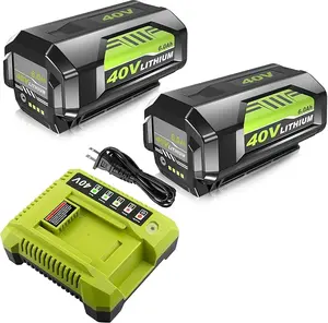 Replacement for Ryobi 40V Battery and Charger Combo OP40602 OP4040 OP4026 OP40201